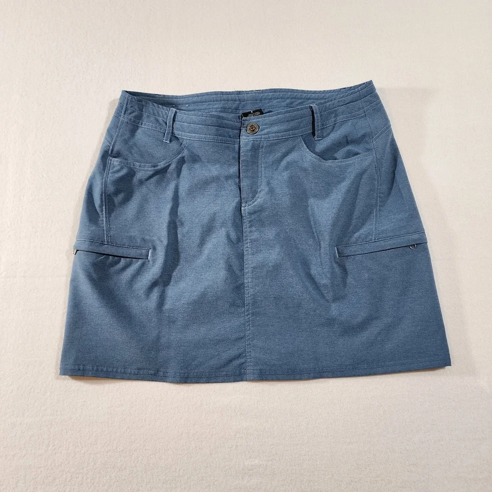 Kuhl Mova Skort Womens 8 Blue Heathered Active Outdoor Hiking Travel Skirt - Picture 2 of 13